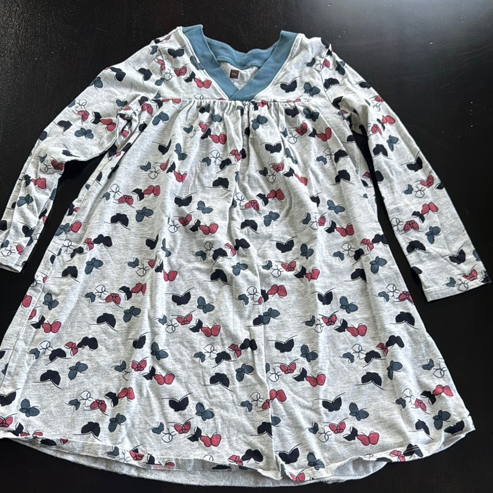 Tea Collection Casual Gray and Blue Dress